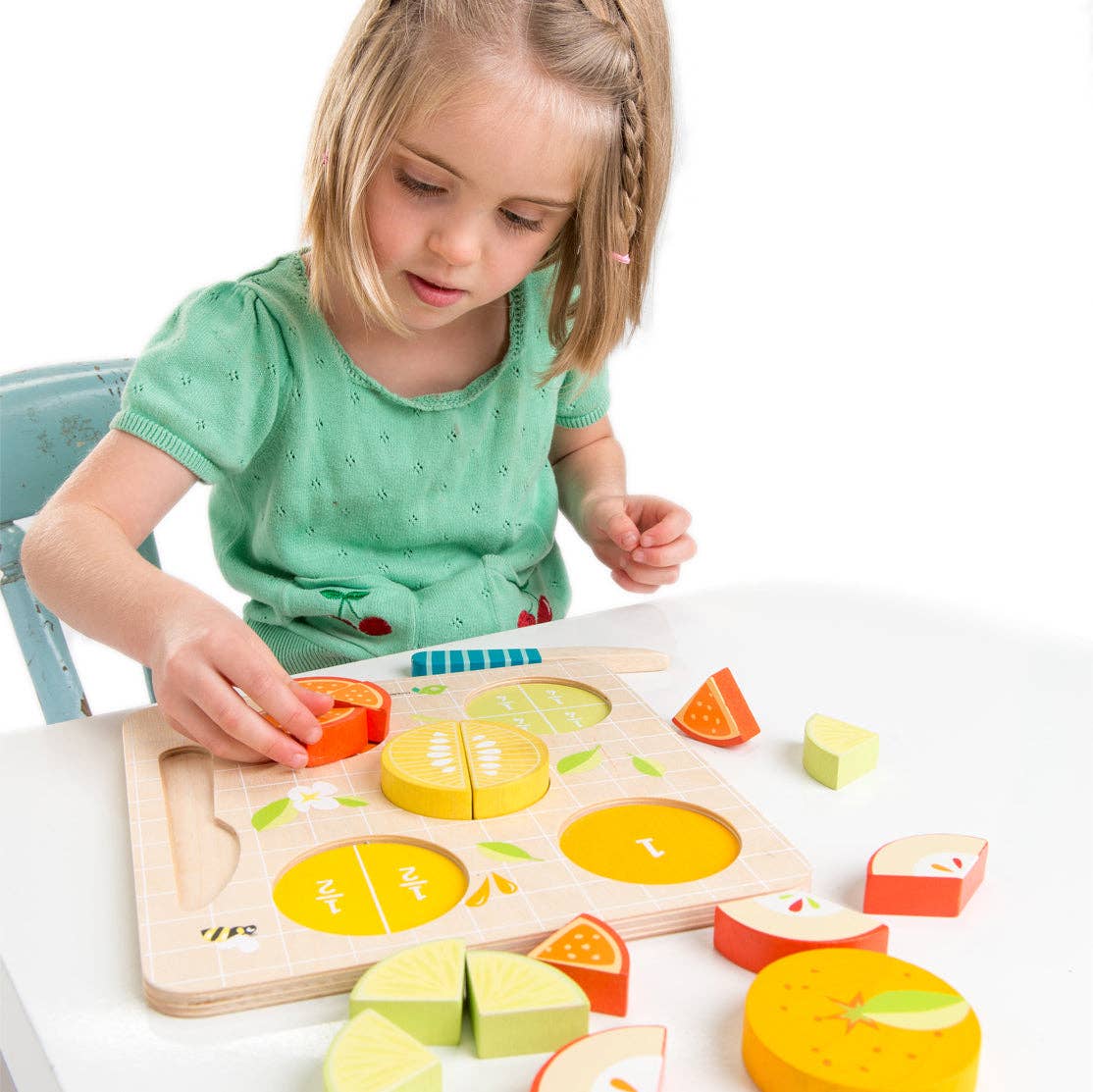 Wooden Citrus Fractions Brain Game for Kids