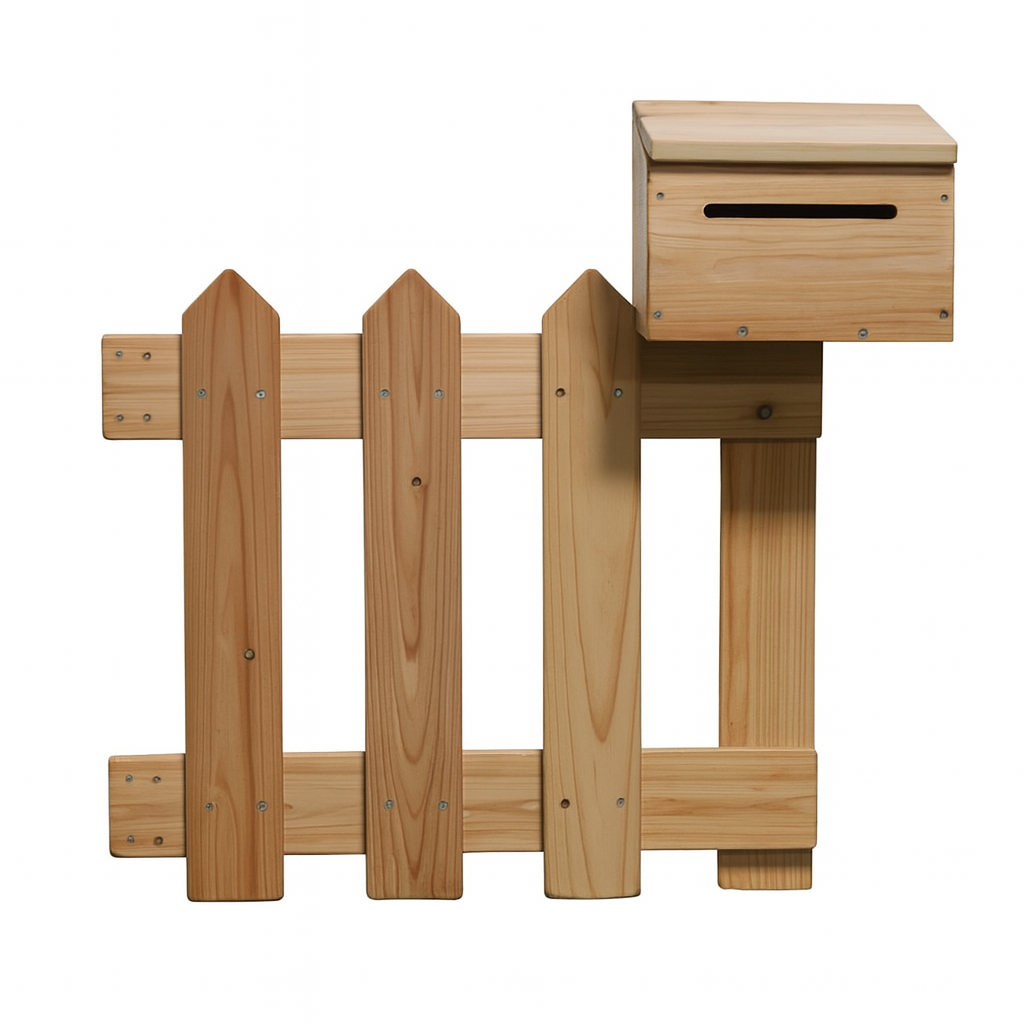 Wooden Postbox and Fence for Kids – Wooden Play Postbox