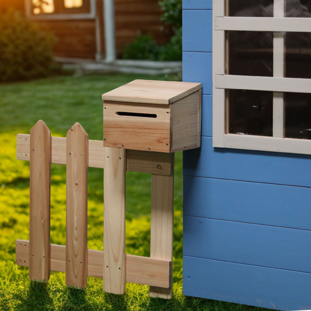 Wooden Postbox and Fence for Kids – Wooden Play Postbox